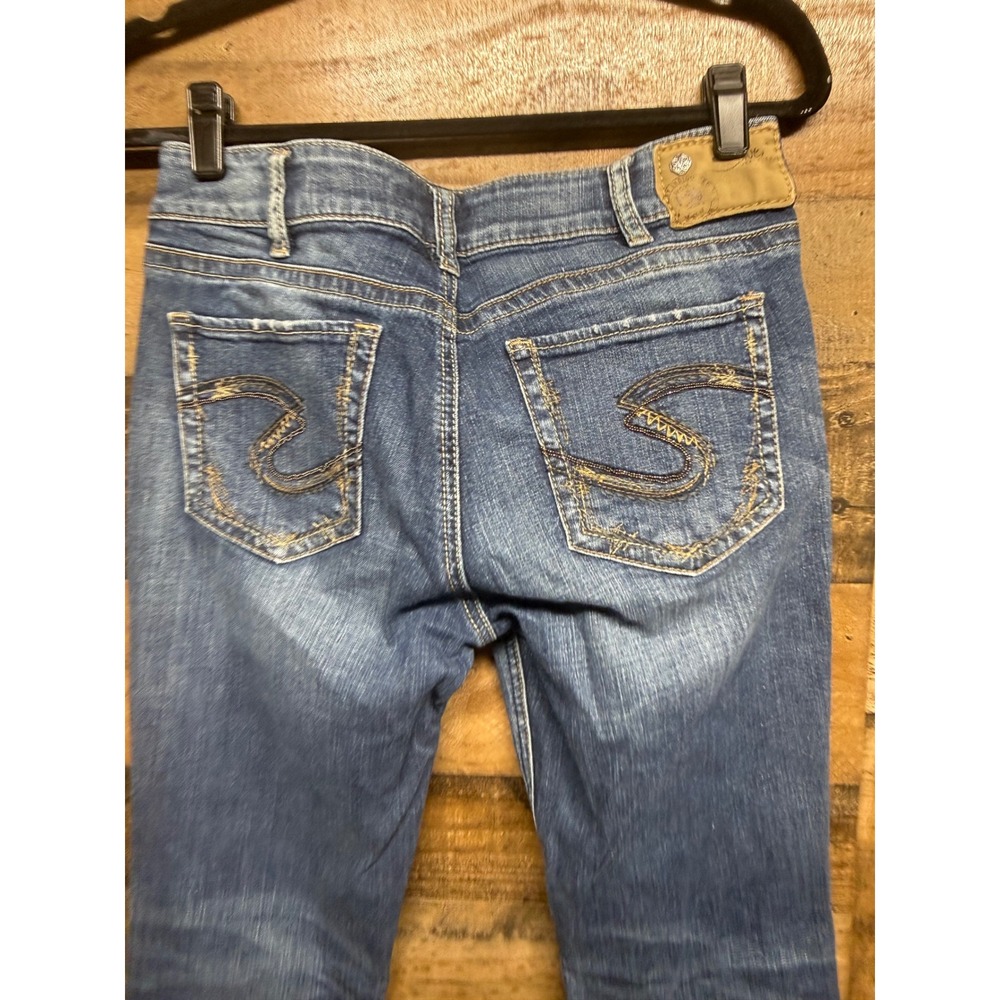 Silver Jeans Co Suki Mid Rise Straight Leg Super Stretch Blue Denim Jeans Sz 30 - Picture 7 of 9